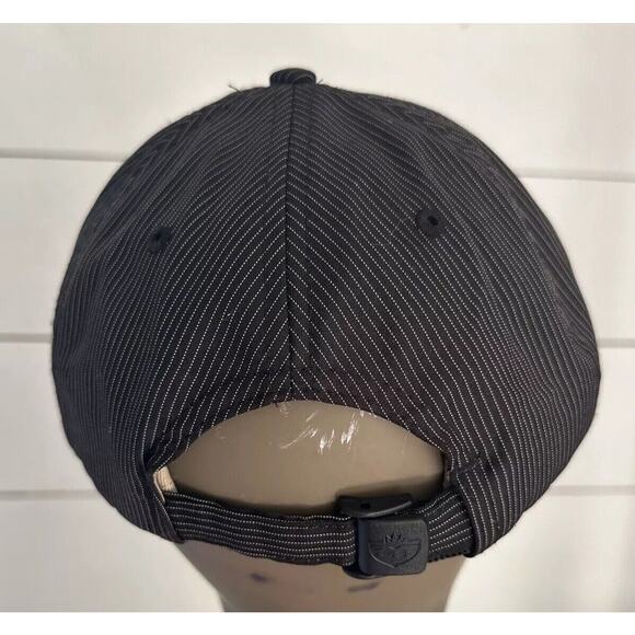 Legendary Headwear Golf Course Cap Hat Black Pinstripes Adjustable Strapback - Picture 3 of 7